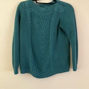 Dark Green Irish St. Patrick’s Day Cable Knit Women's Cotton Sweater